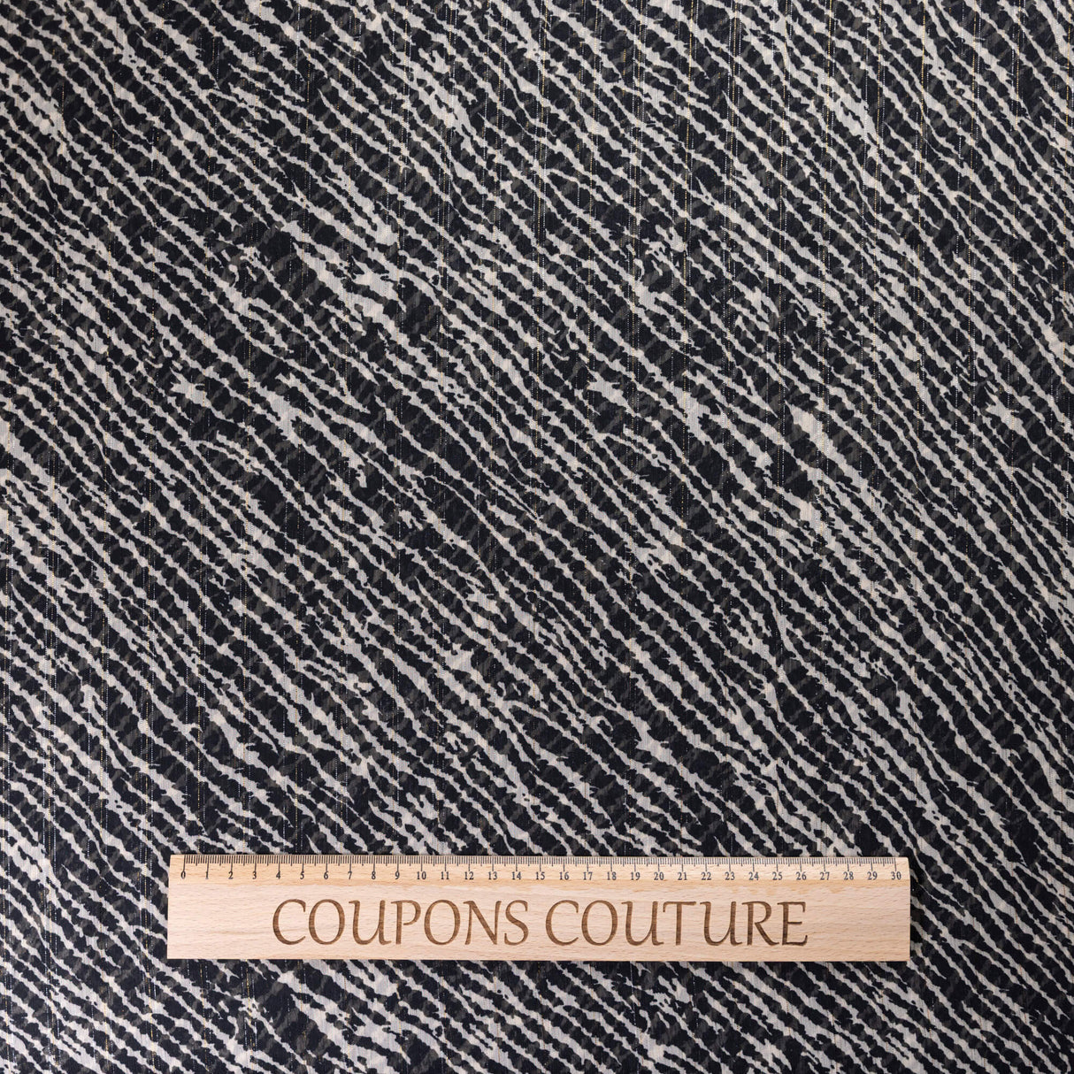 Mousseline - Zébrée noir écru lurex