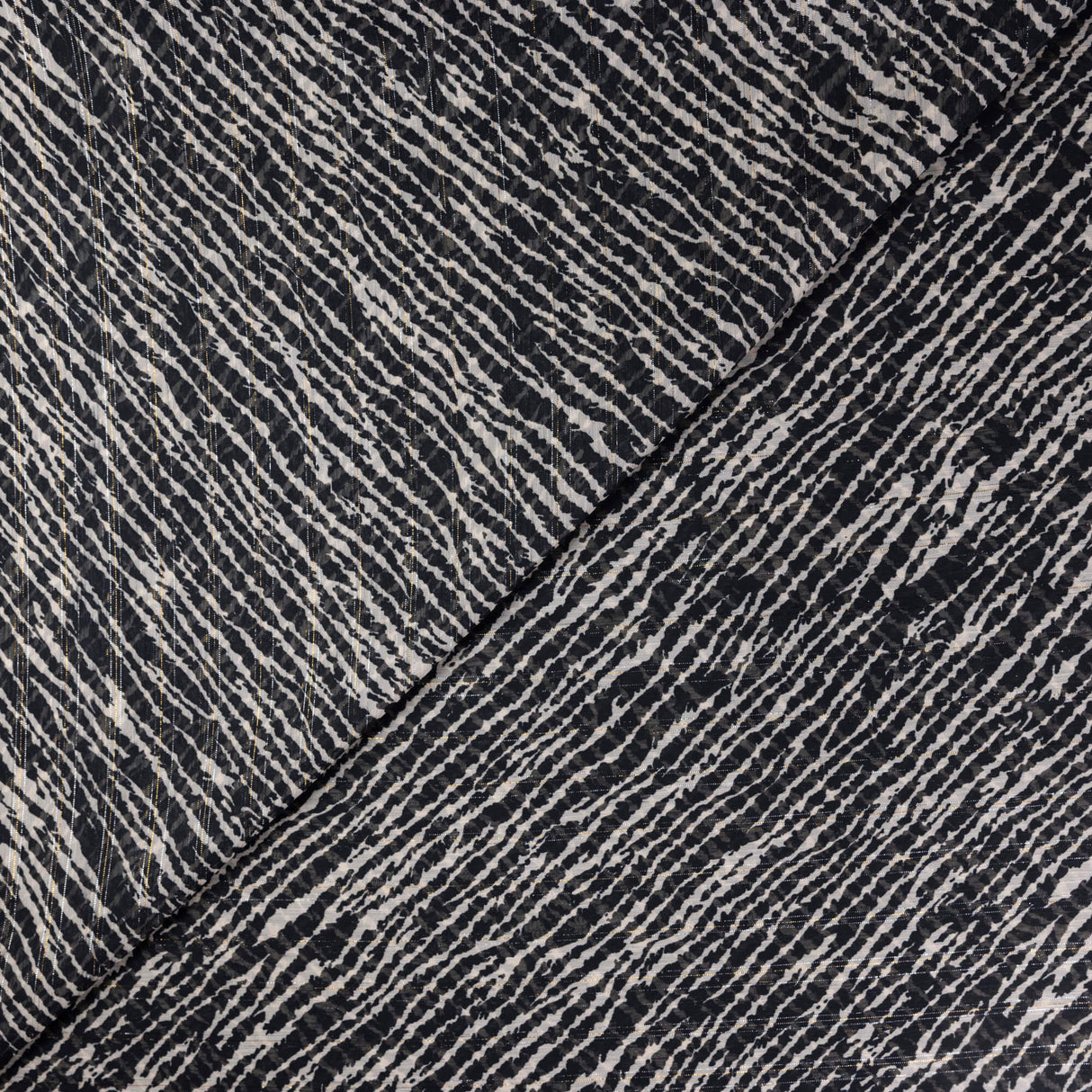 Mousseline - Zébrée noir écru lurex