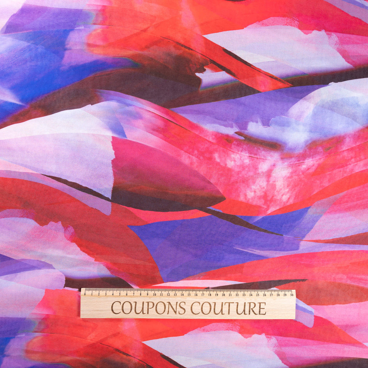 Mousseline - Abstraite corail et lilas