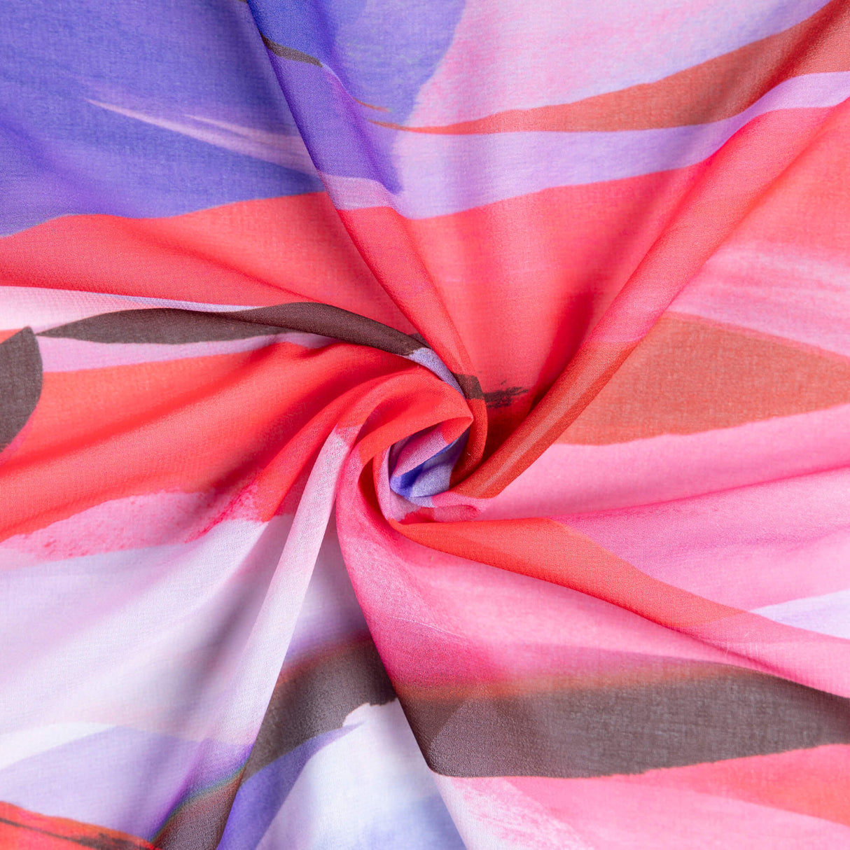 Mousseline - Abstraite corail et lilas