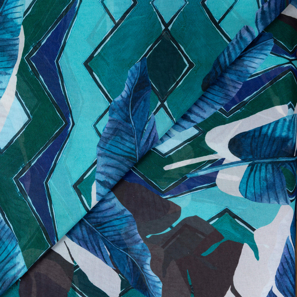 Mousseline - Tropicale bleu lago