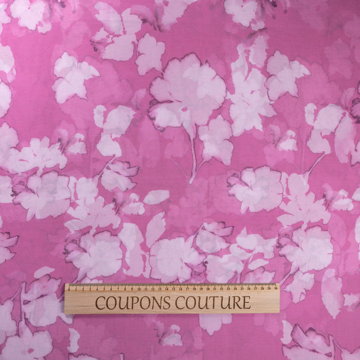 Georgette - Fleurs roses aquarelle