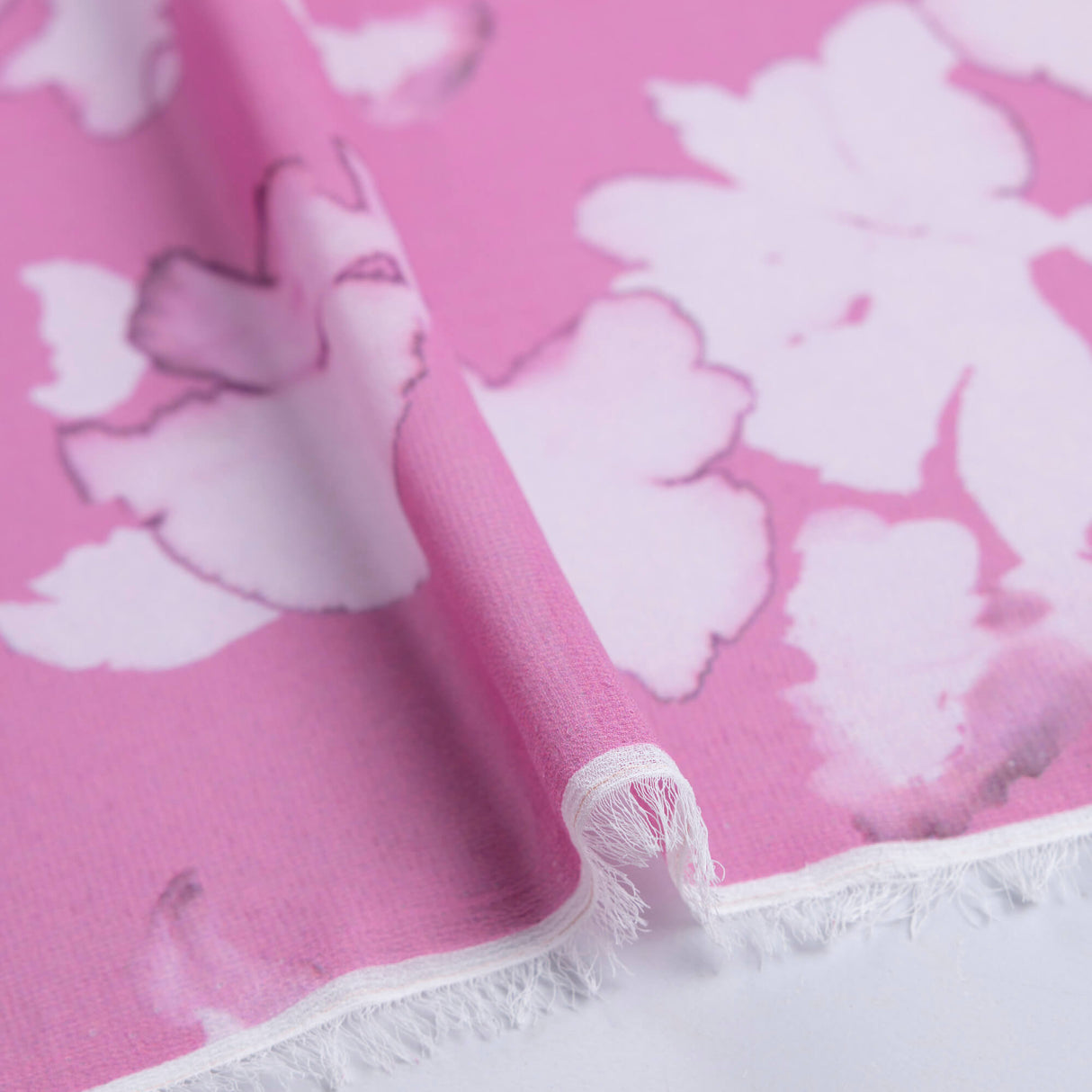 Georgette - Fleurs roses aquarelle