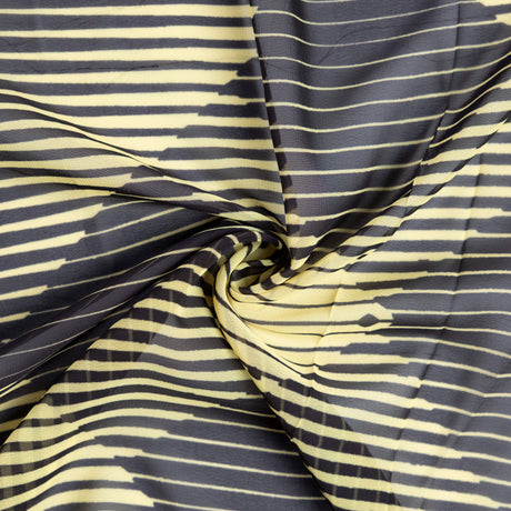 Georgette - Rayures graphiques noir & jaune
