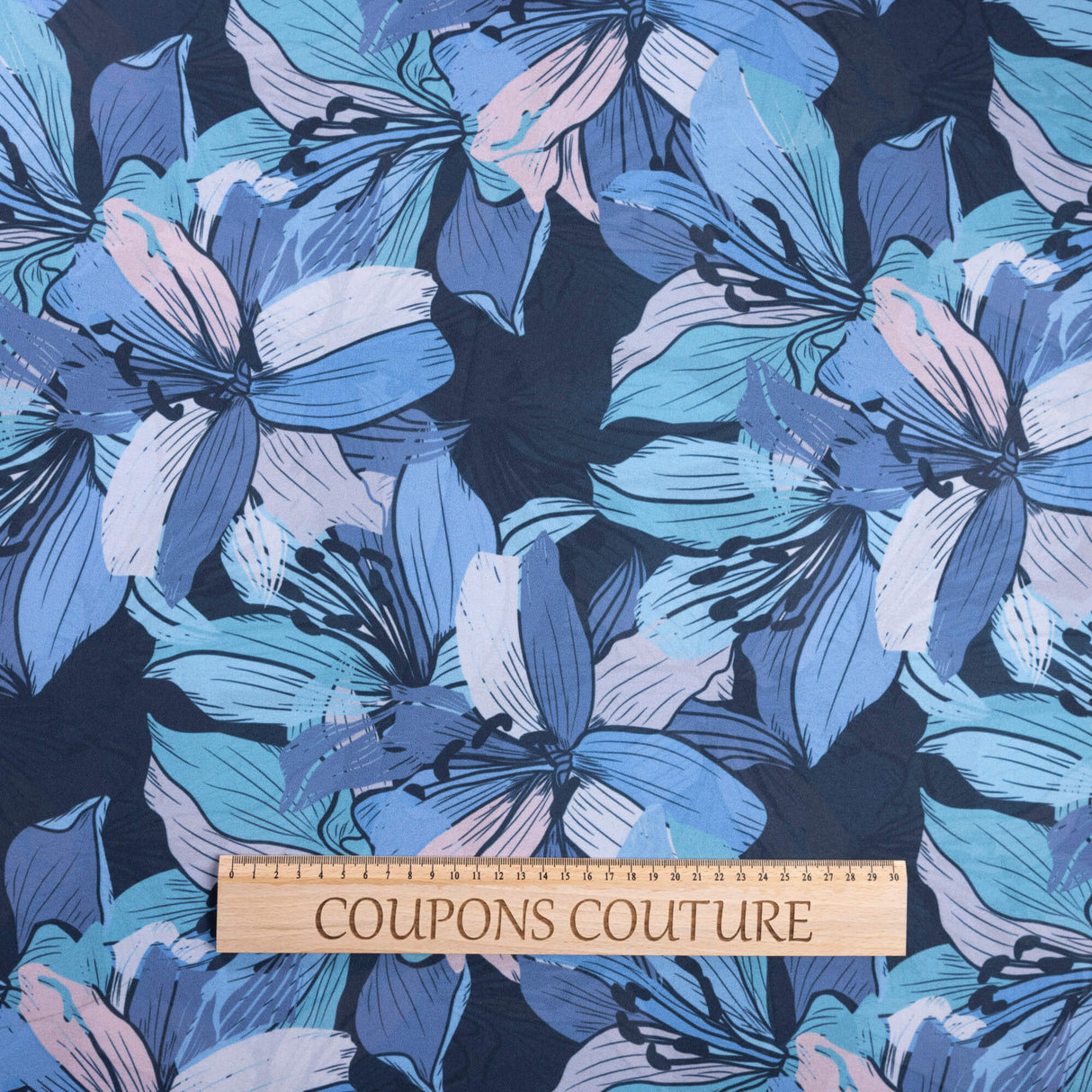 Georgette - Fleurs bleues