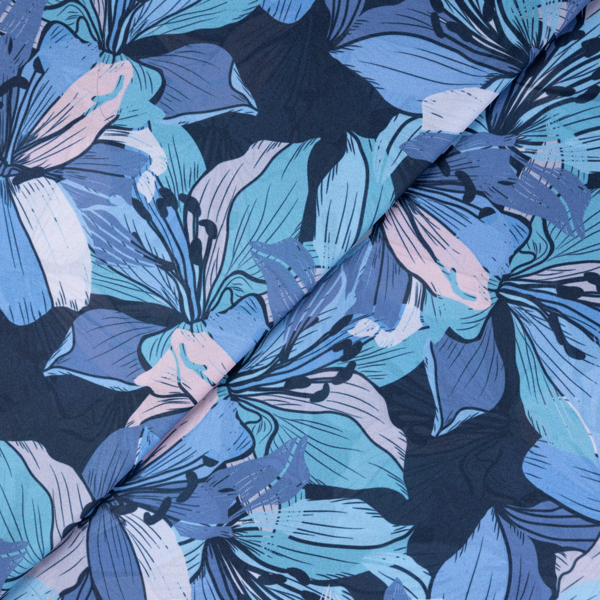 Georgette - Fleurs bleues