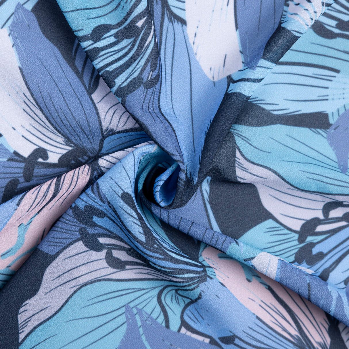 Georgette - Fleurs bleues