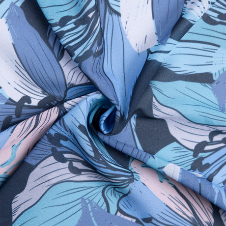 Georgette - Fleurs bleues