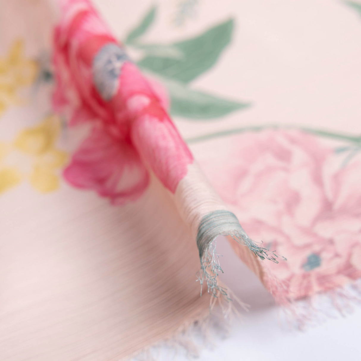 Mousseline crinkle - Fleurs roses
