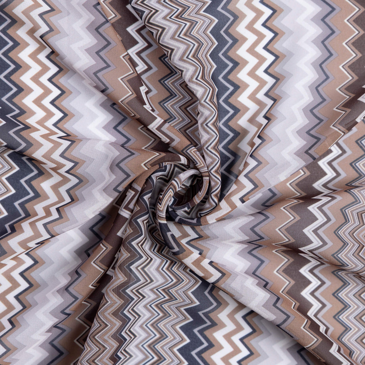 Mousseline - Zigzag beige et noir