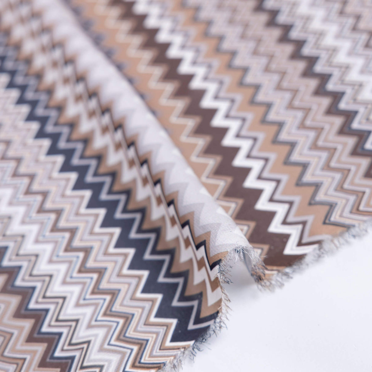 Mousseline - Zigzag beige et noir