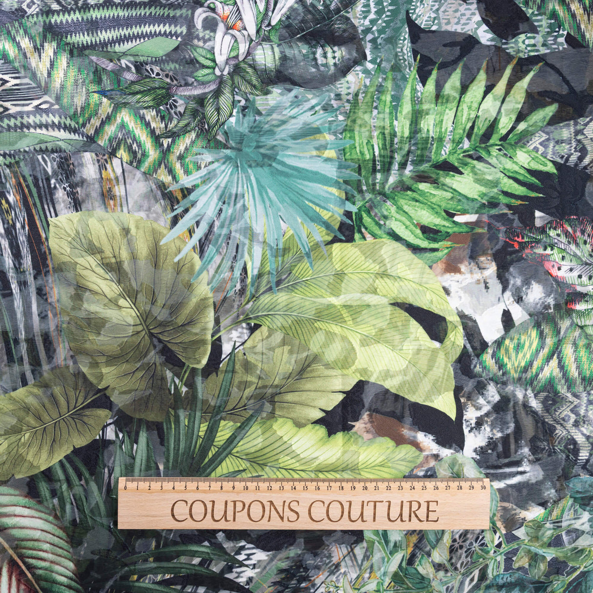 Mousseline rongeante - Jungle verte