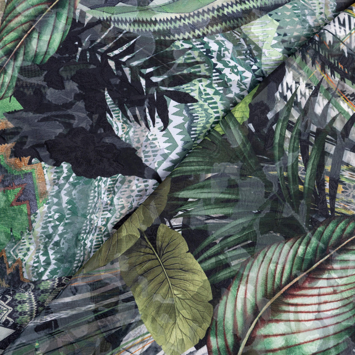 Mousseline rongeante - Jungle verte