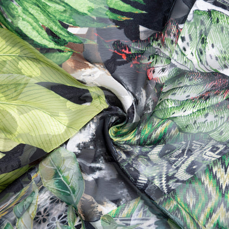 Mousseline rongeante - Jungle verte