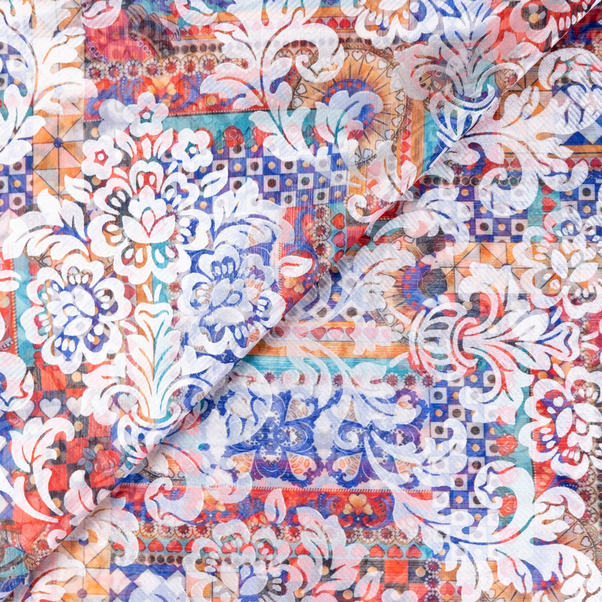 Mousseline rongeante & lurex – Arabesque méditerranée