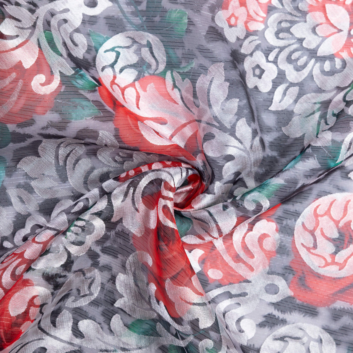 Mousseline rongeante lurex – Rouge baroque