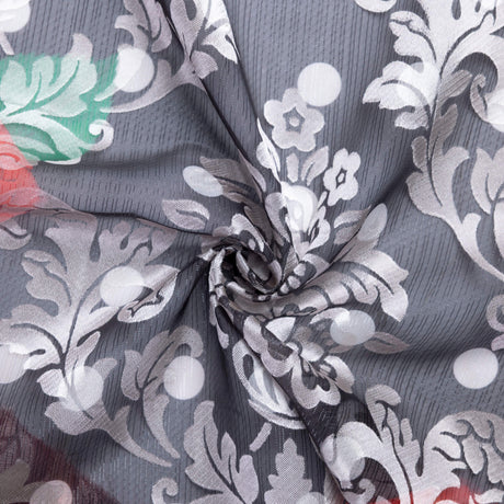 Mousseline rongeante lurex – Noir baroque rouge