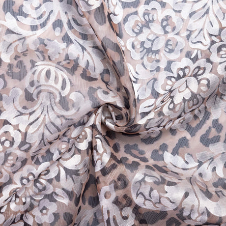 Mousseline rongeante lurex – Léopard baroque beige
