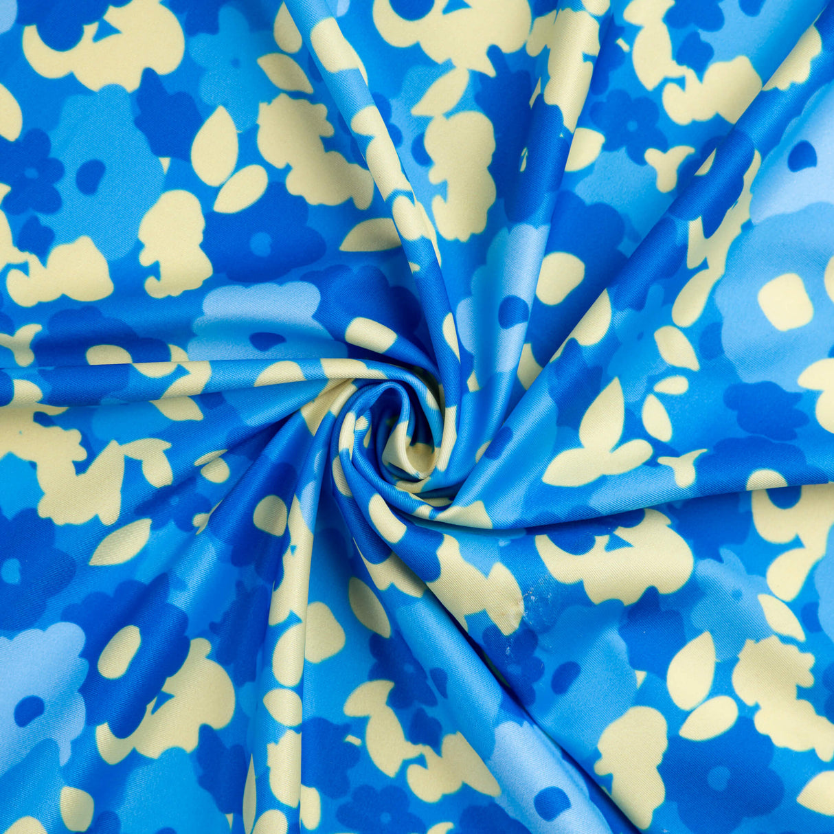 Tissu jersey maillot de bain - Fleurs bleues