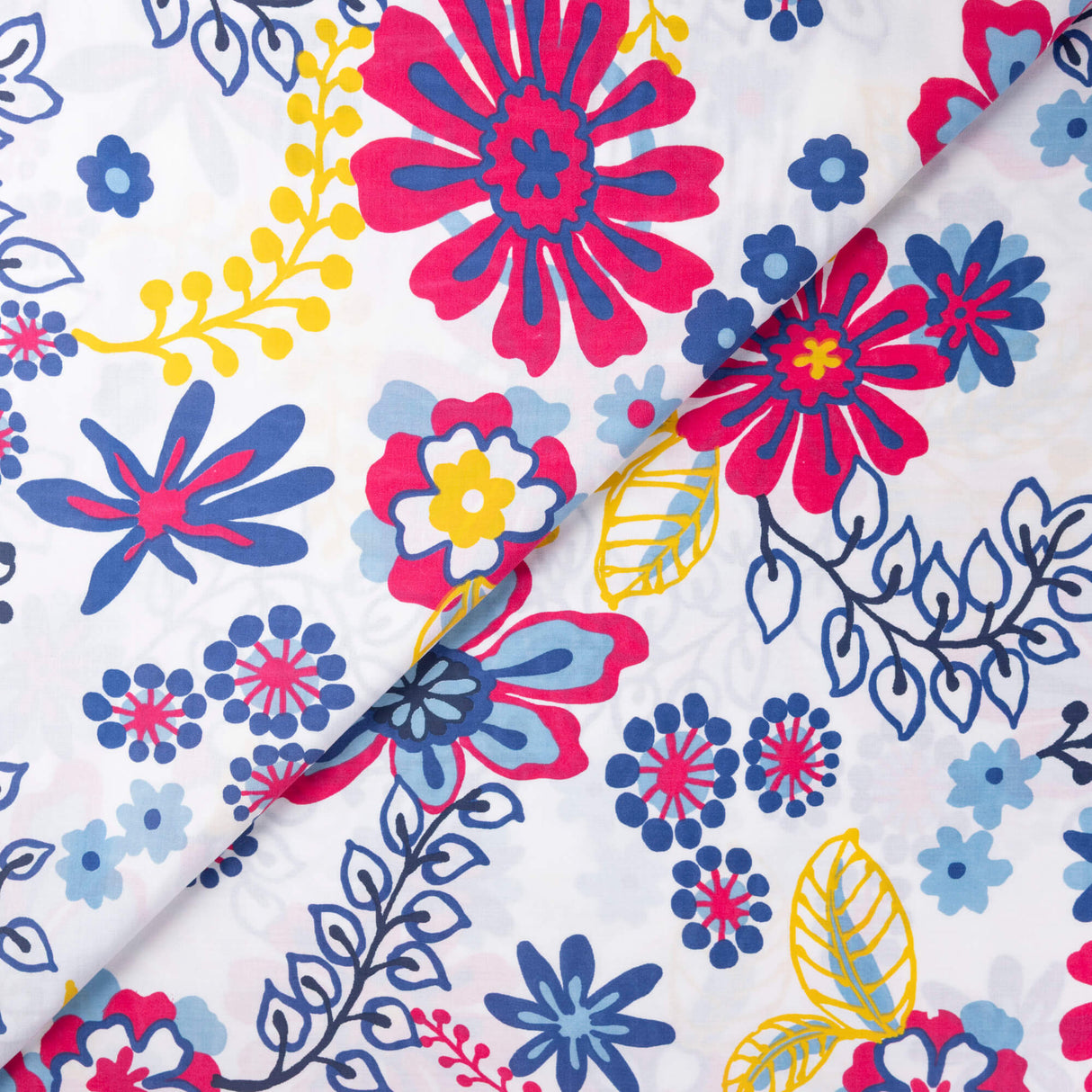 Étoffe 100% viscose - Fleurs bohèmes multicolores