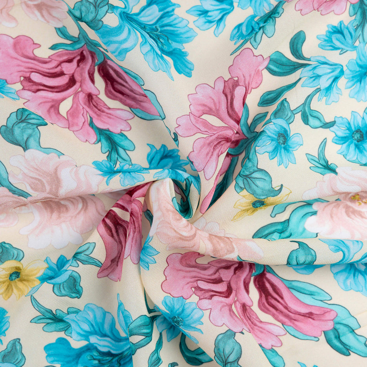 Georgette 100% viscose - Fleurs pastel multicolores