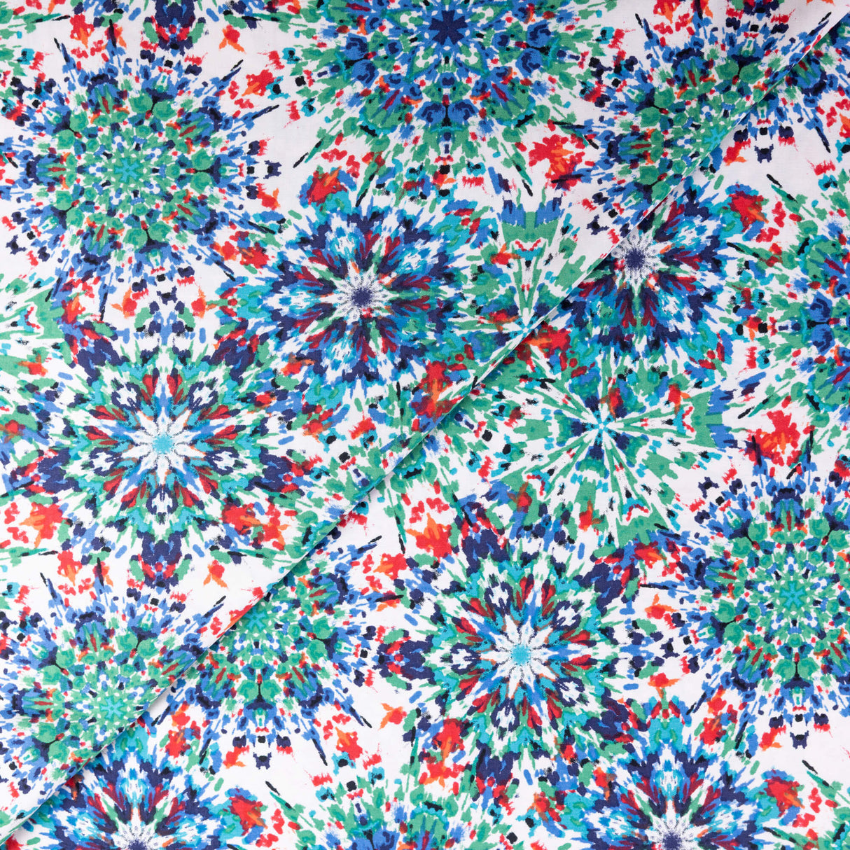 Étoffe 100% viscose - Rosaces aquarelle multicolores