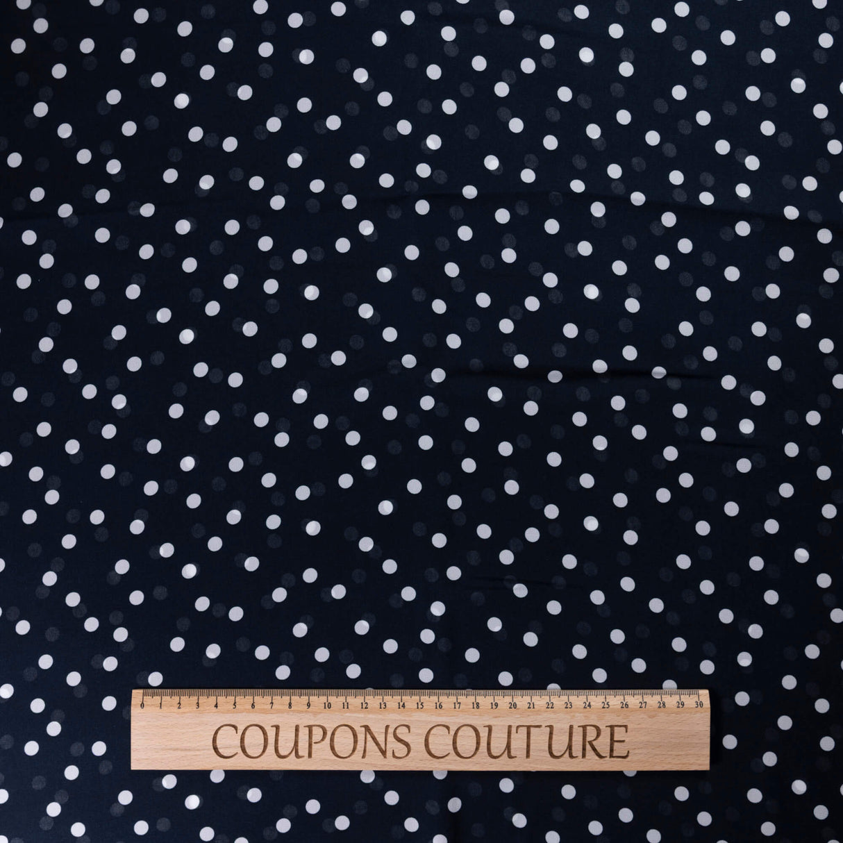Georgette 100% viscose - Pois blancs sur fond noir