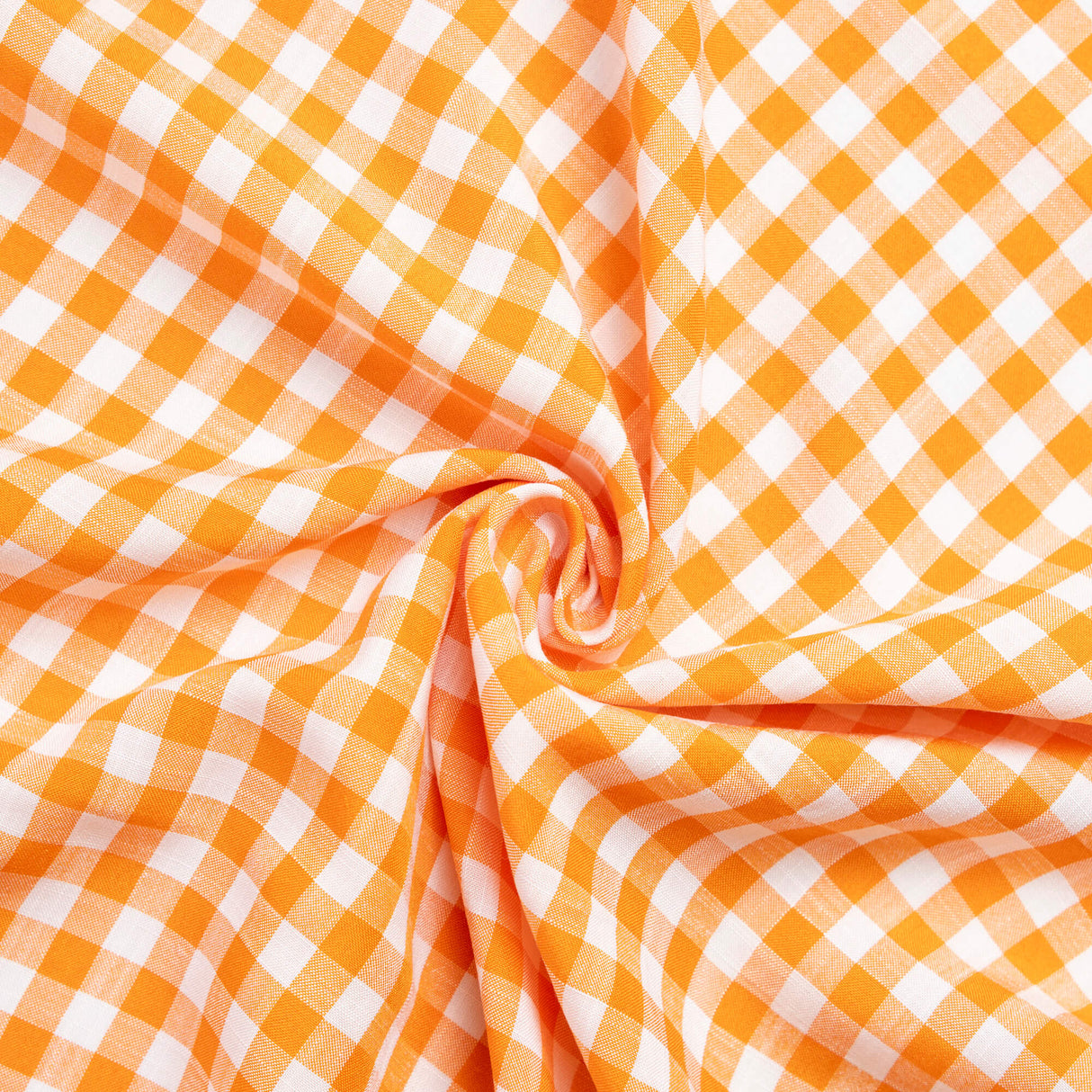 Tissu vichy polyviscose - Orange