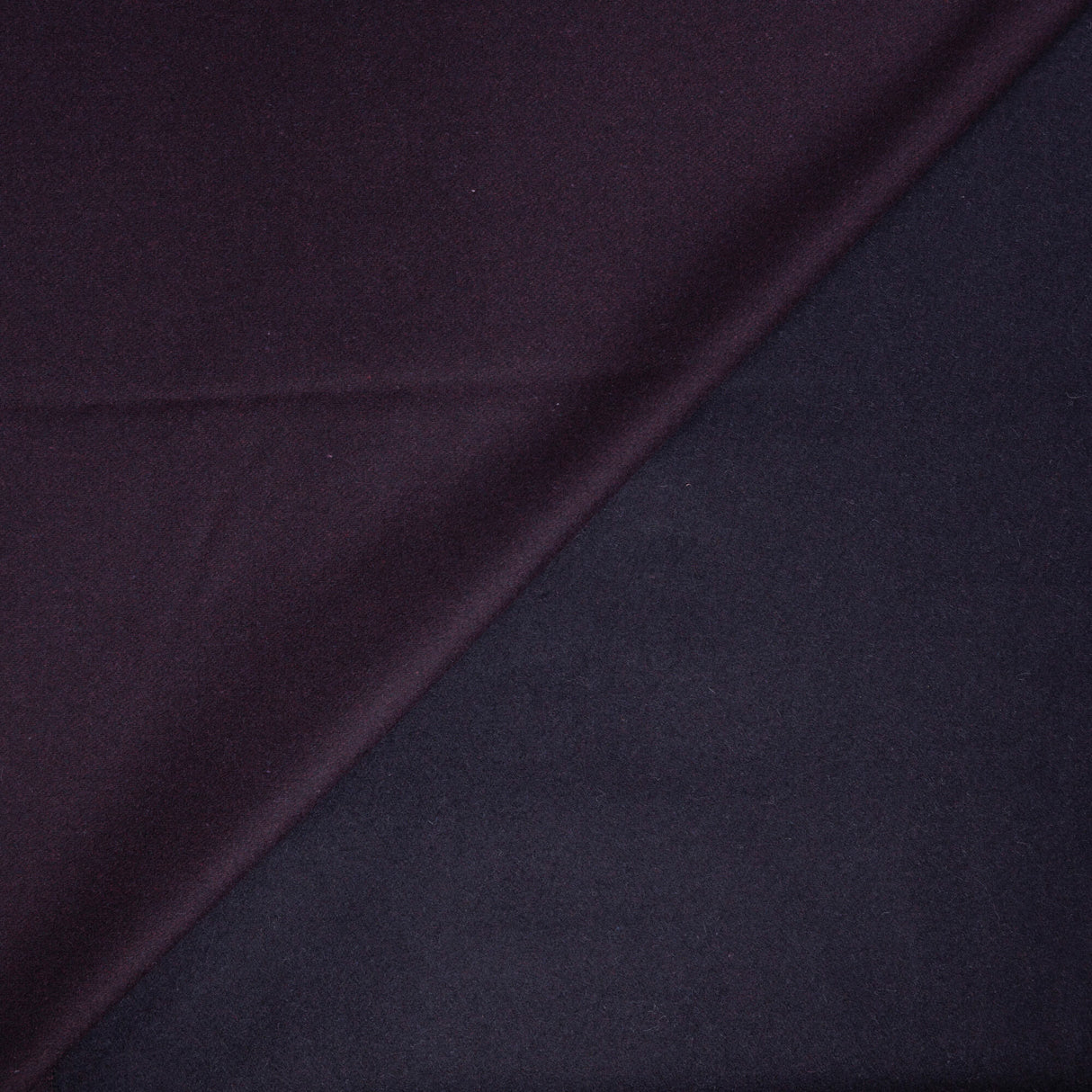 Drap de laine - Double face aubergine &amp; marine
