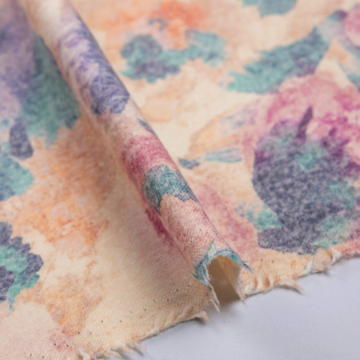 Flanelle 100% laine - Fleurs aquarelle multicolores