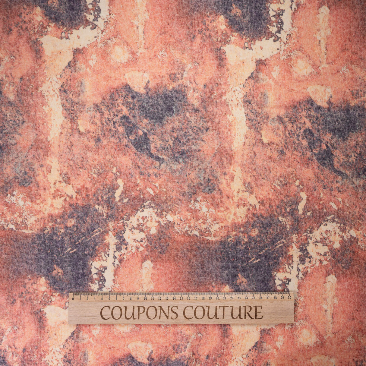 Flanelle 100% laine - Abstrait terracotta et anthracite