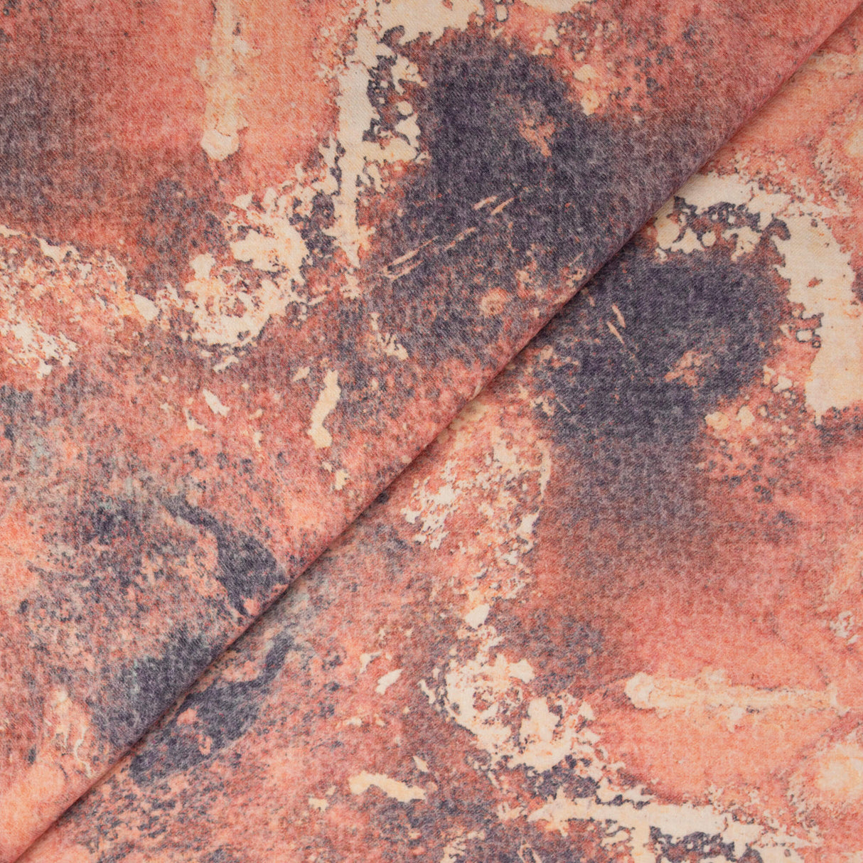 Flanelle 100% laine - Abstrait terracotta et anthracite