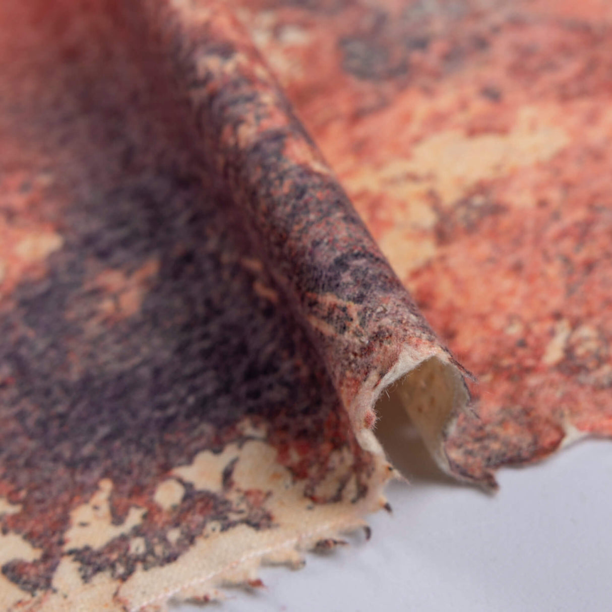 Flanelle 100% laine - Abstrait terracotta et anthracite