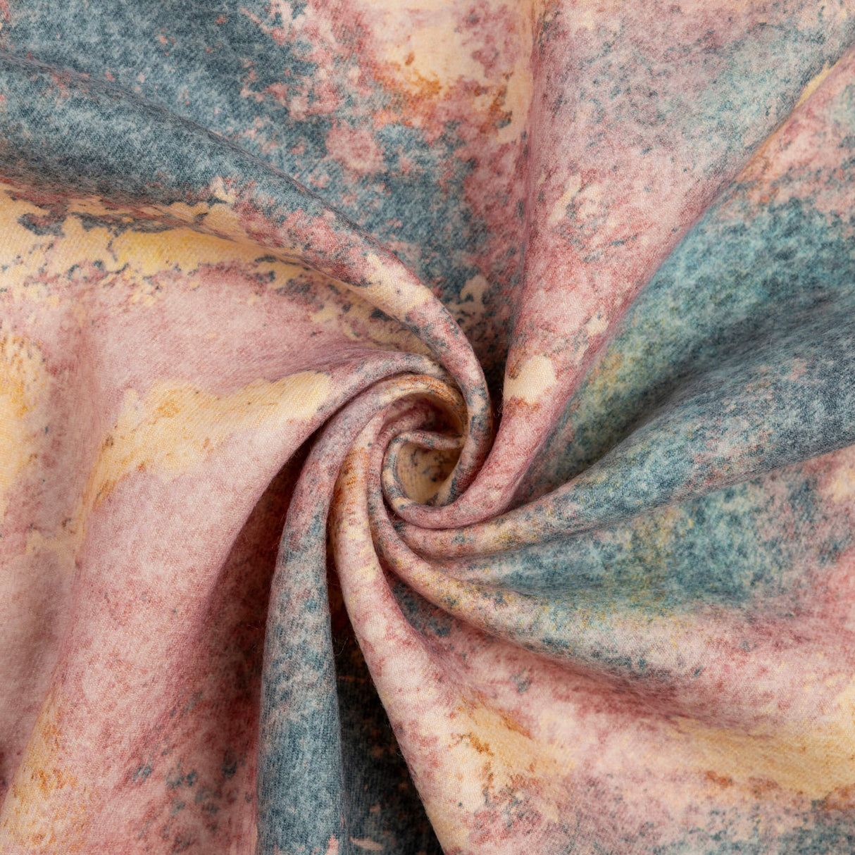 Flanelle 100% laine - Abstrait rose et bleu