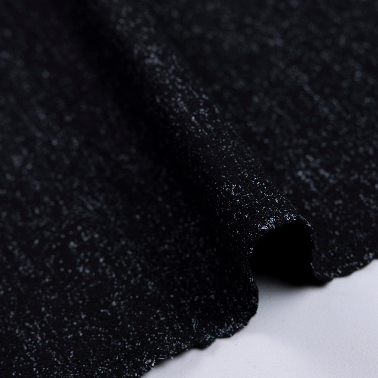 Drap de laine - Noir chiné gris