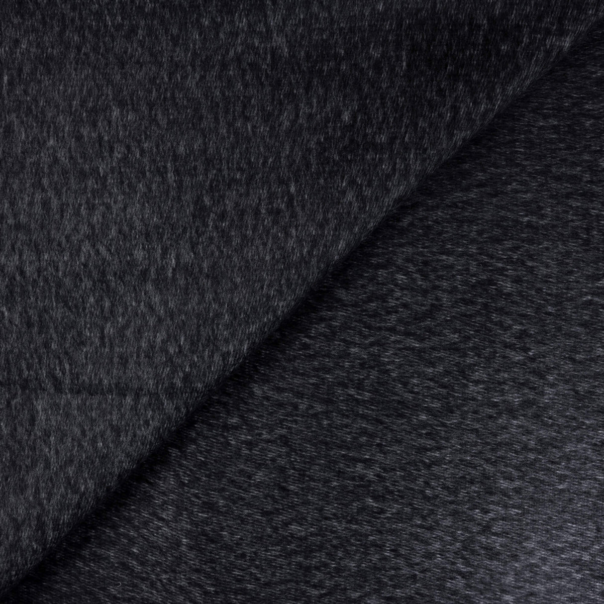 Tweed de laine foulé - Noir chiné