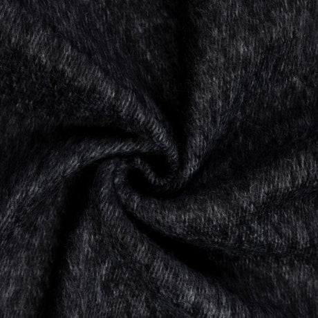Tweed de laine foulé - Noir chiné