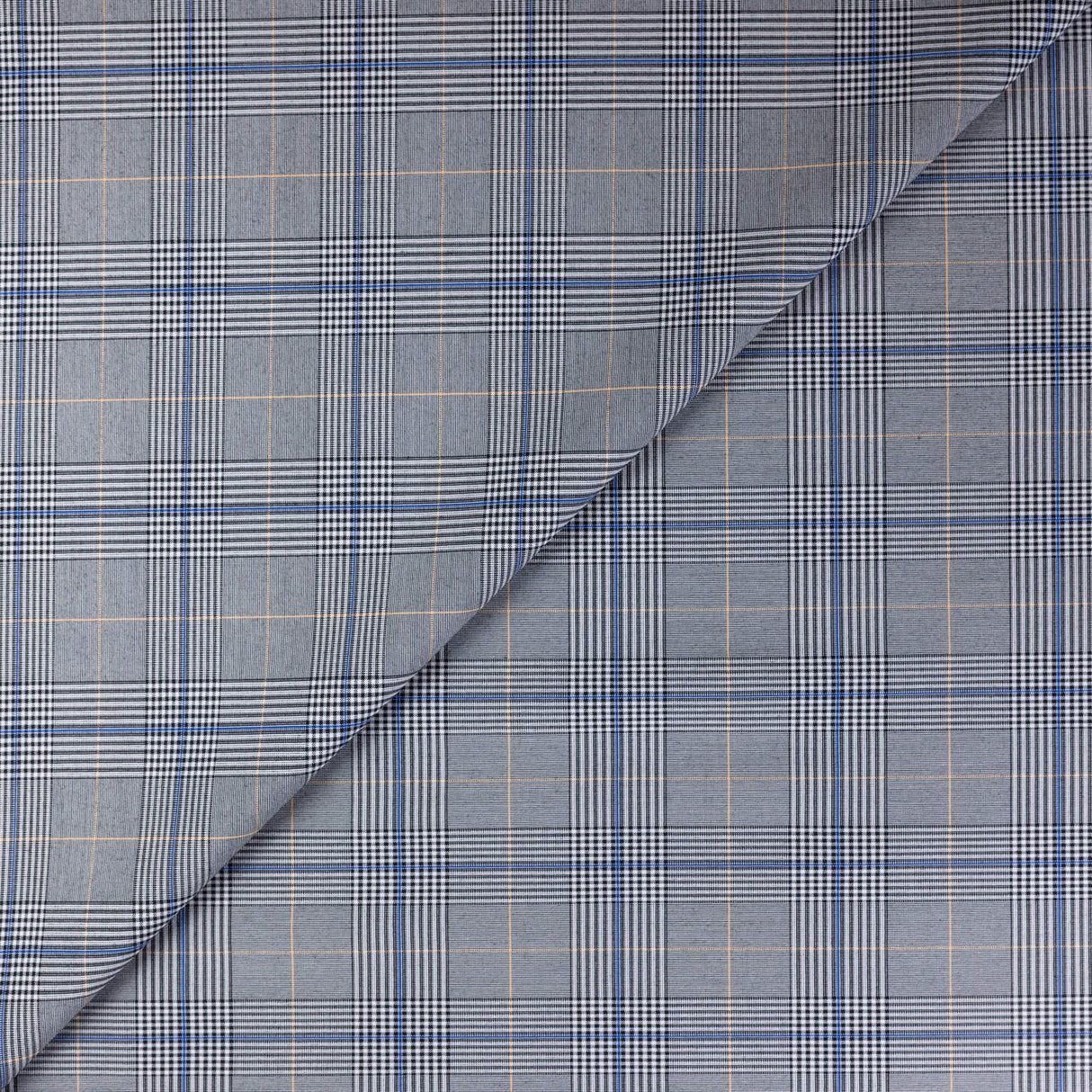 Tissu tailleur clan - Prince-de-galles gris bleu