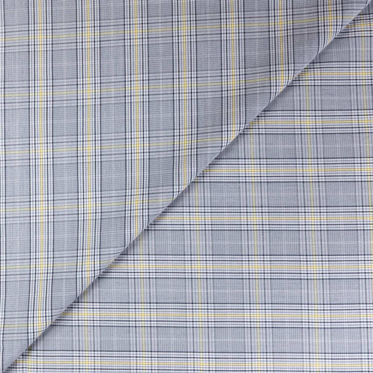 Tissu tailleur clan prince-de-galles - Gris clair à carreaux jaunes