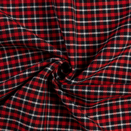 Tissu tailleur clan - Rouge et noir à carreaux