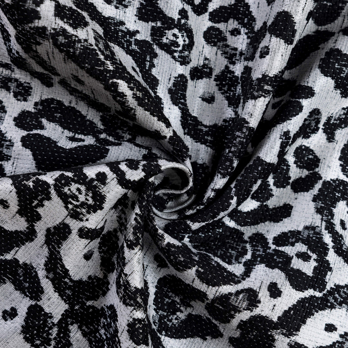 Jacquard broché - Léopard noir et blanc