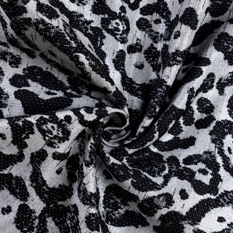 Jacquard broché - Léopard noir et blanc