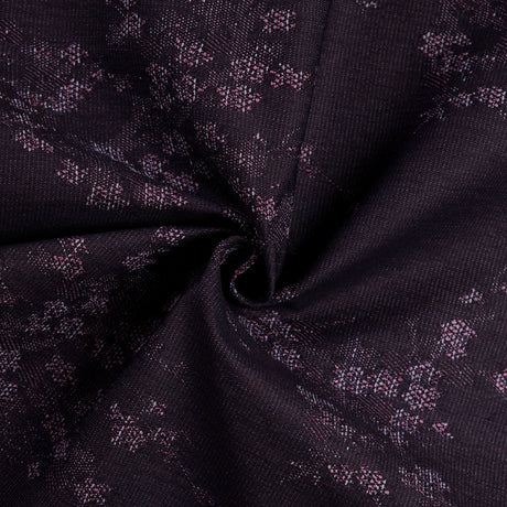 Jacquard de coton - Fleurs de cerisier violet prune