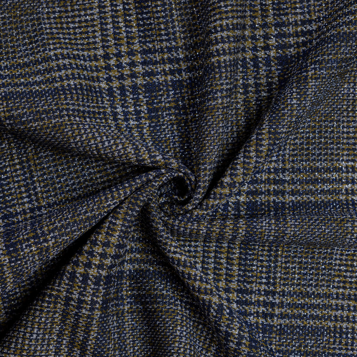 Maille Milano - Prince de Galles bleu & ocre