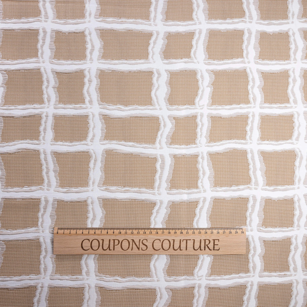 Jacquard - Carreaux texturés sable et écru