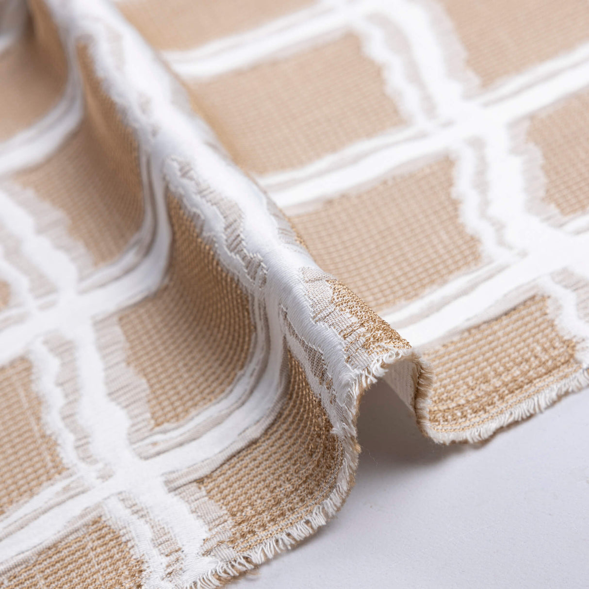 Jacquard - Carreaux texturés sable et écru
