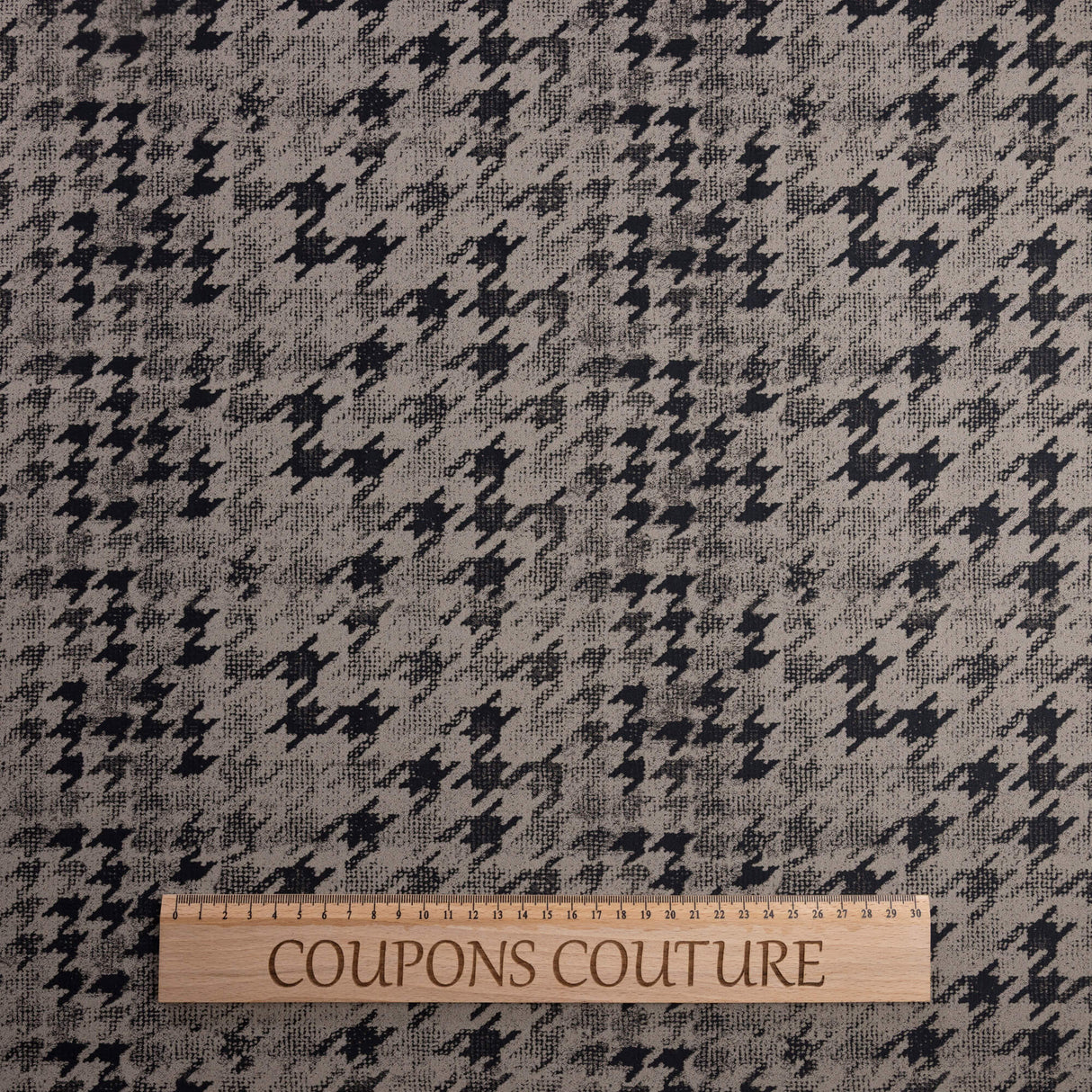 Jacquard - Pied-de-poule beige et noir