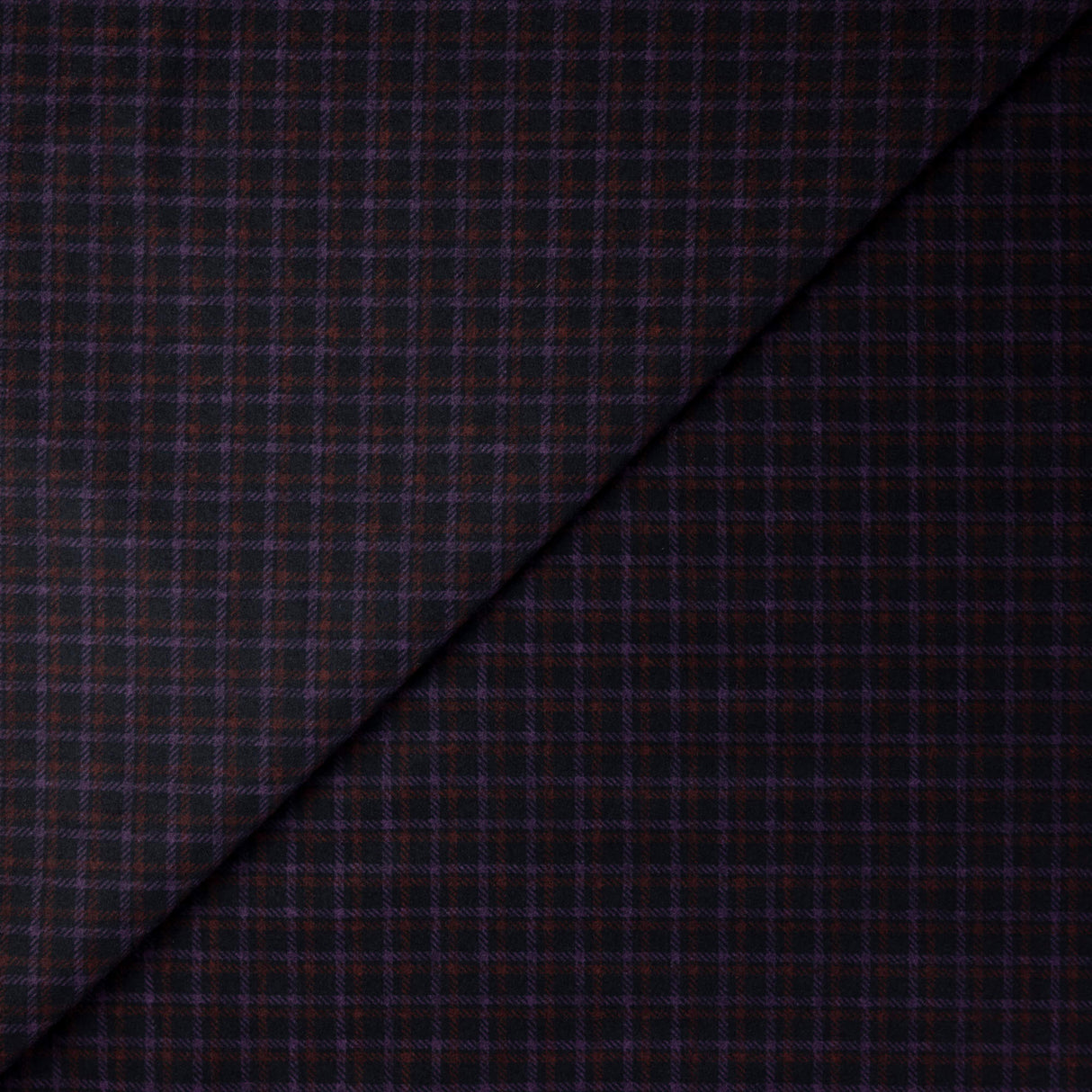 Maille Milano émerisée - Carreaux violets et bordeaux