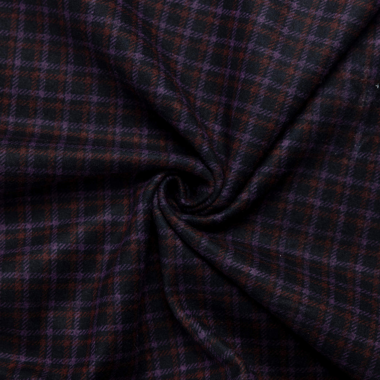 Maille Milano émerisée - Carreaux violets et bordeaux
