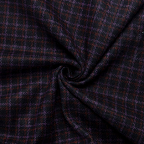 Maille Milano émerisée - Carreaux violets et bordeaux